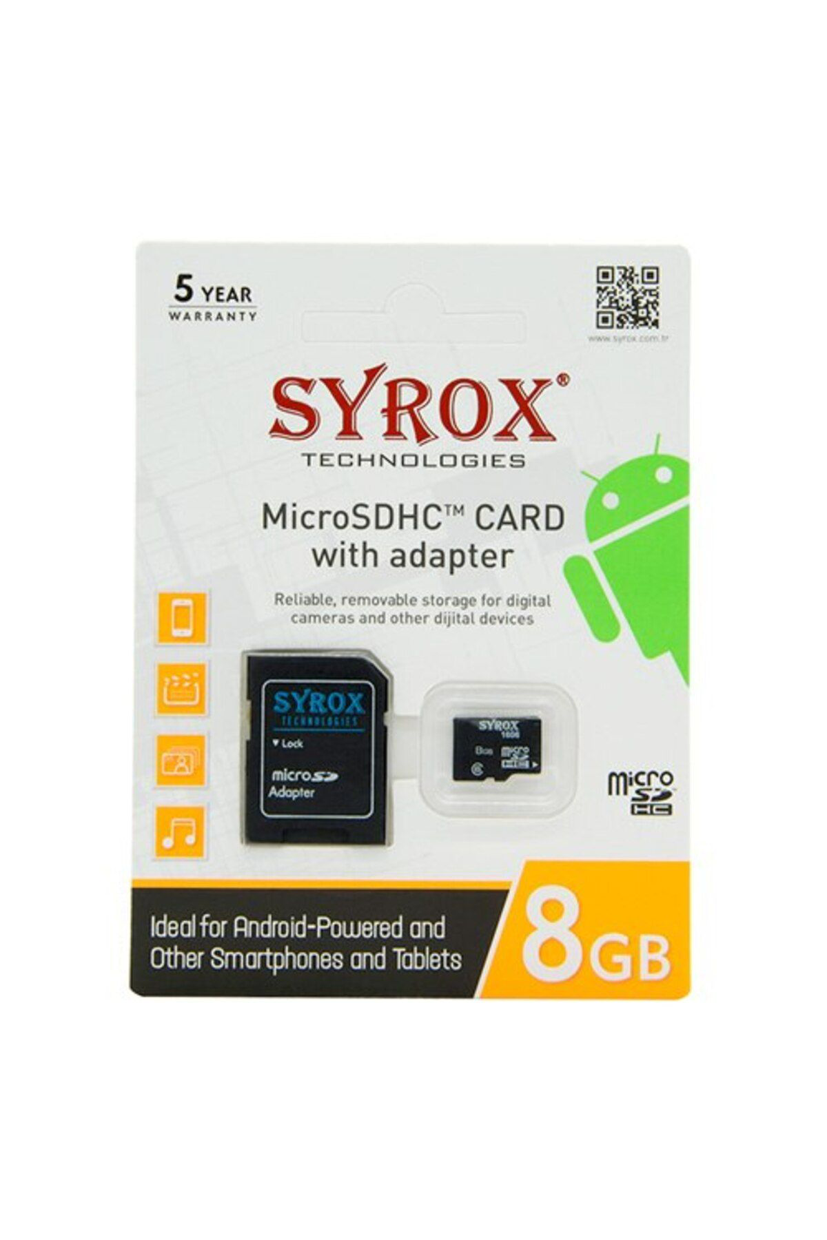 Syrox 8 Gb Microsdhc Hafiza Karti + Adaptör