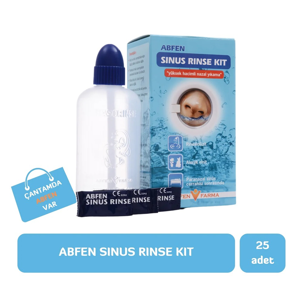 Abfen Farma Abfen Sinüs Rinse Yetişkin Burun Yıkama Kiti 25 Adet
