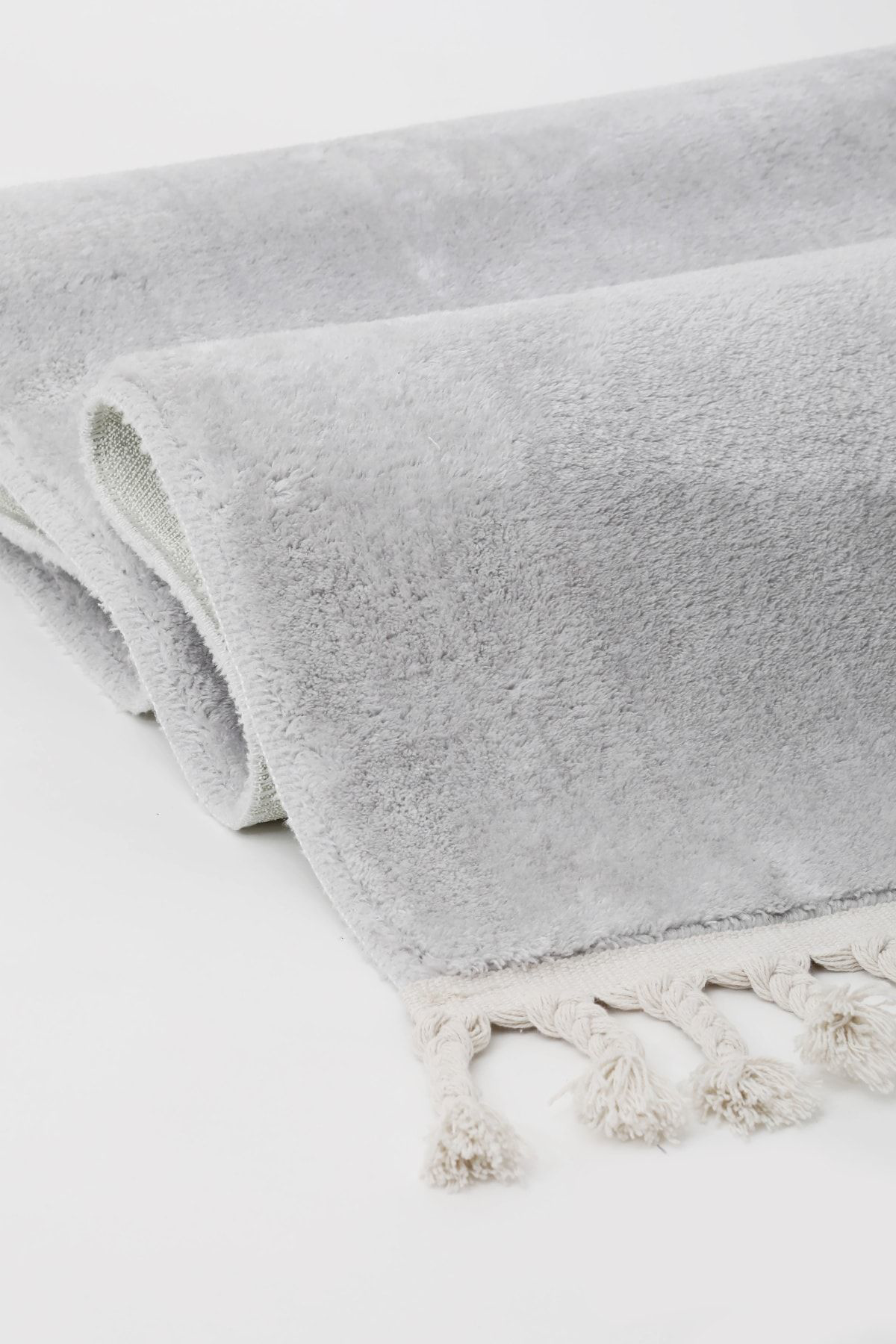 Dijidekor Açik Gri Post Peluş Dokuma Hali Saçakli 4 M2 Salon Halisi 150X233