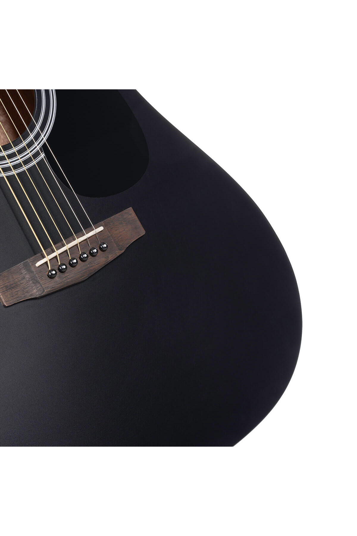 Cort Ad810bks Akustik Gitar, Siyah Satin, Ladin Kapak, Ad810 Mat Siyah