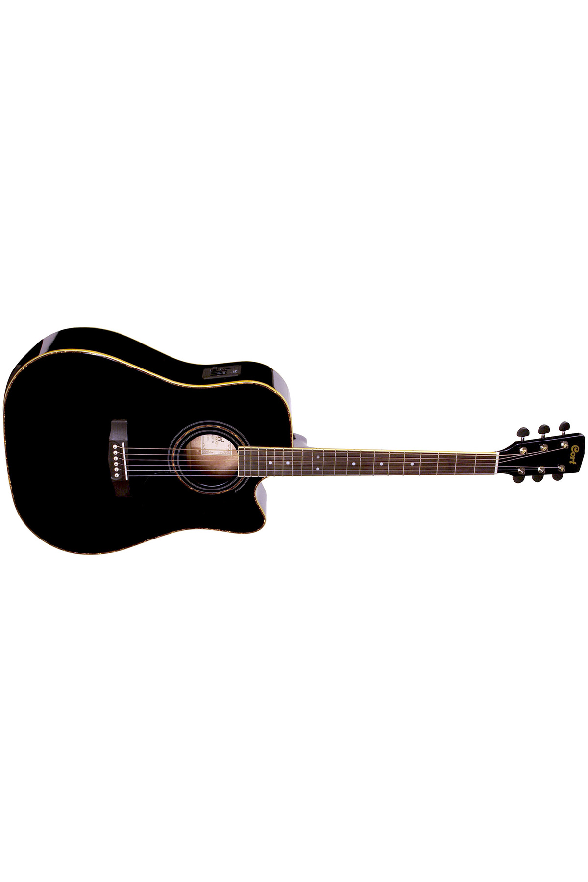 Cort Ad880cebk Elektro Akustik Gitar, Siyah, Ladin Kapak, Arka &Y 