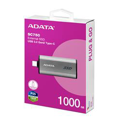 Adata 1000Gb SC750 Taşınabilir Usb 3.2 Gen2 Type-C Ssd Harici Dis