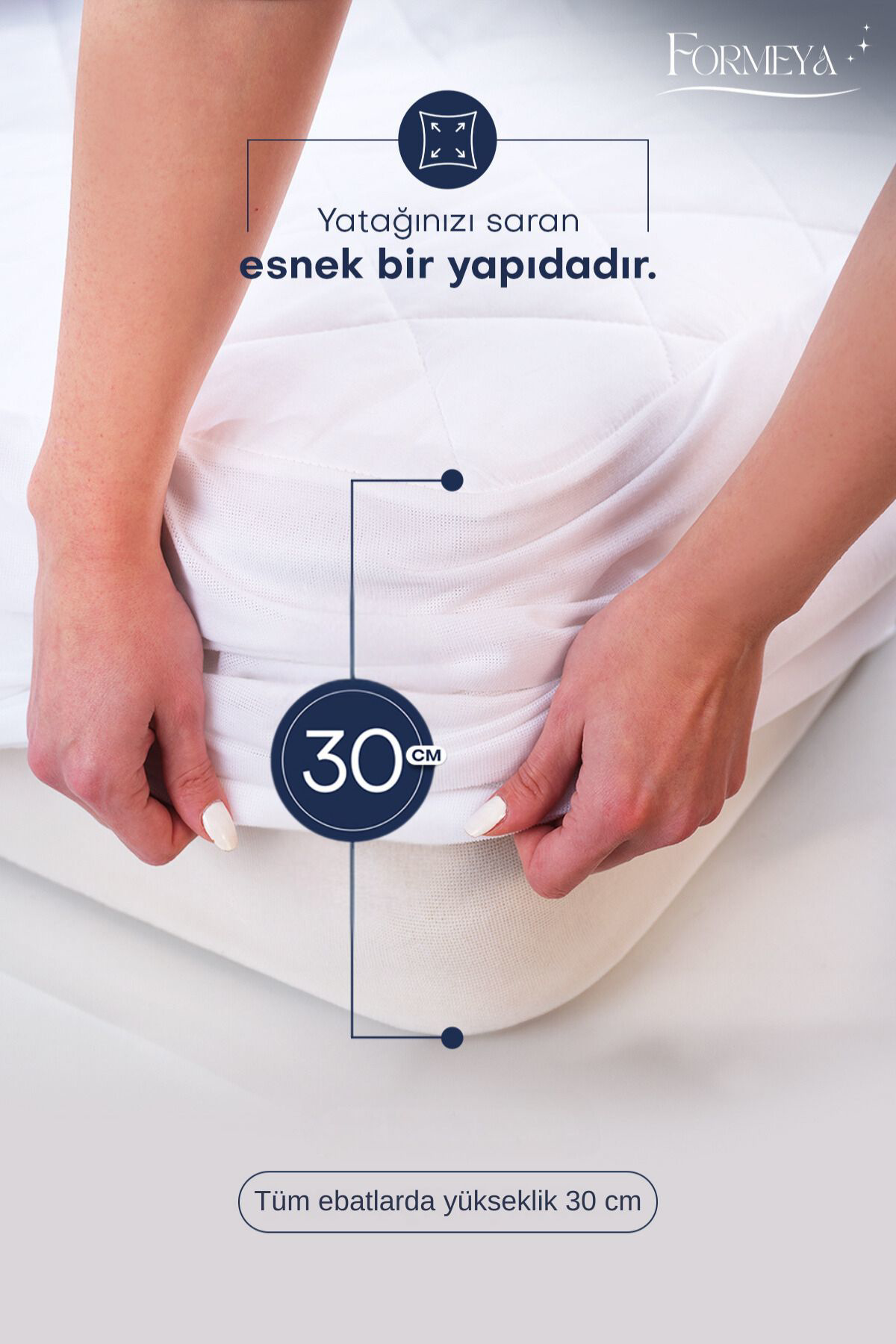 Formeya Adelya Kapitone Fitted Full Kenar Su Sivi Geçirmez Yatak Koruyucu
