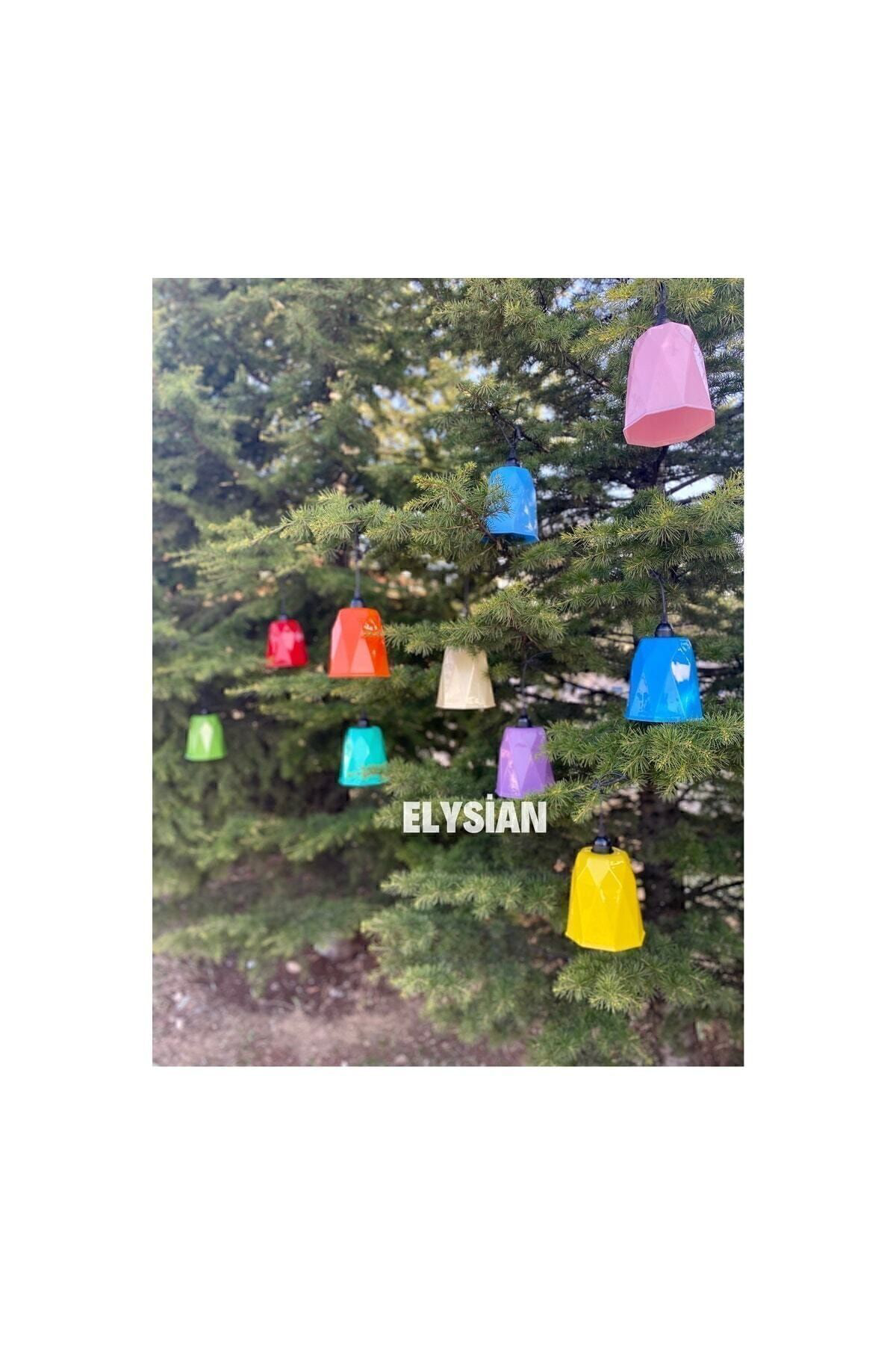 Elysian Ağaç Feneri 10 Adet Rengarenk Bahçe Aydinlatma Dekoru Su Geçirmez