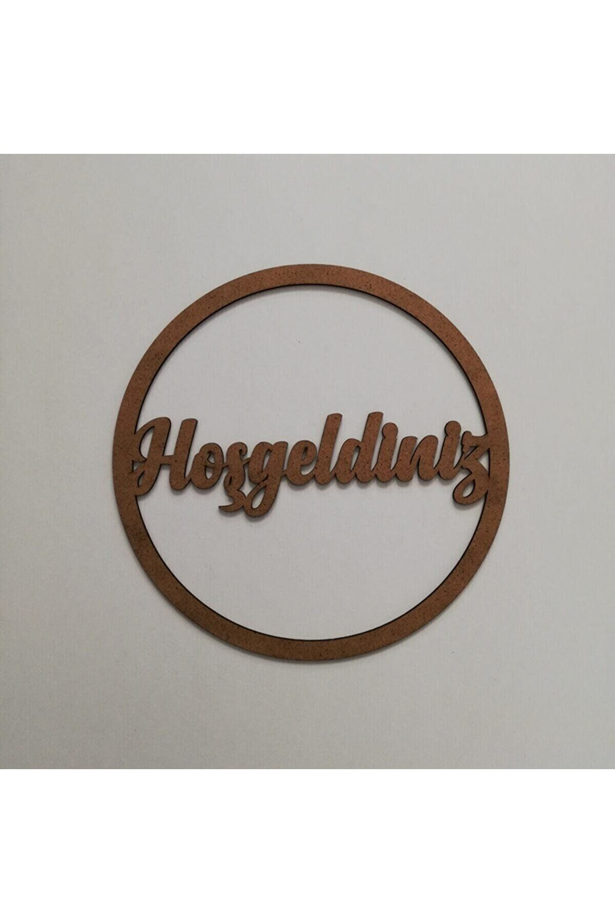 Leylaser Ahşap Makrome Hoş Geldiniz Yazisi Kapi Süsü 30X30 Cm