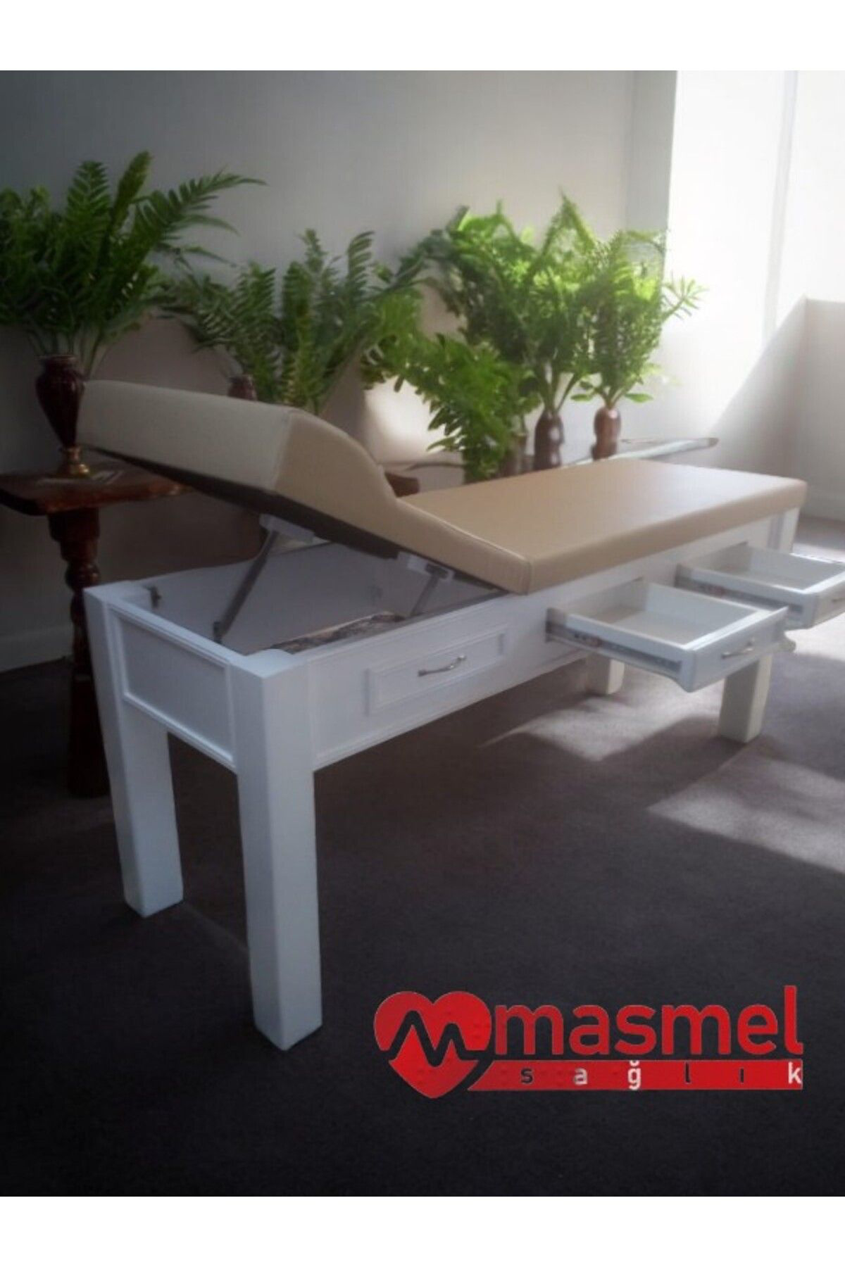 Masmel Sağlik Ahşap Muayene Masasi | Çekmeceli | Muayene Sedyesi