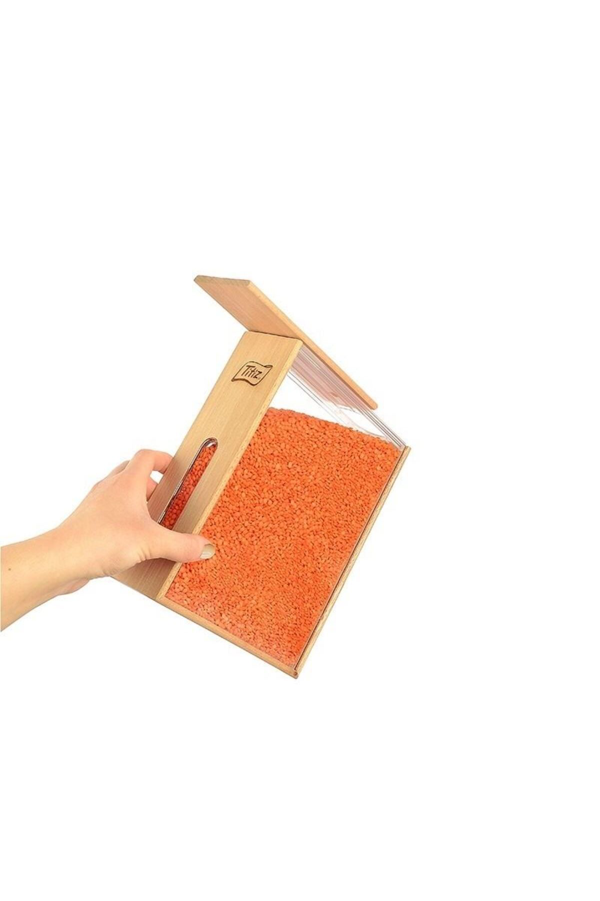 K&A Ahşap Saklama Kabi Woodbox Bakliyat Organizer 1.7 Lt