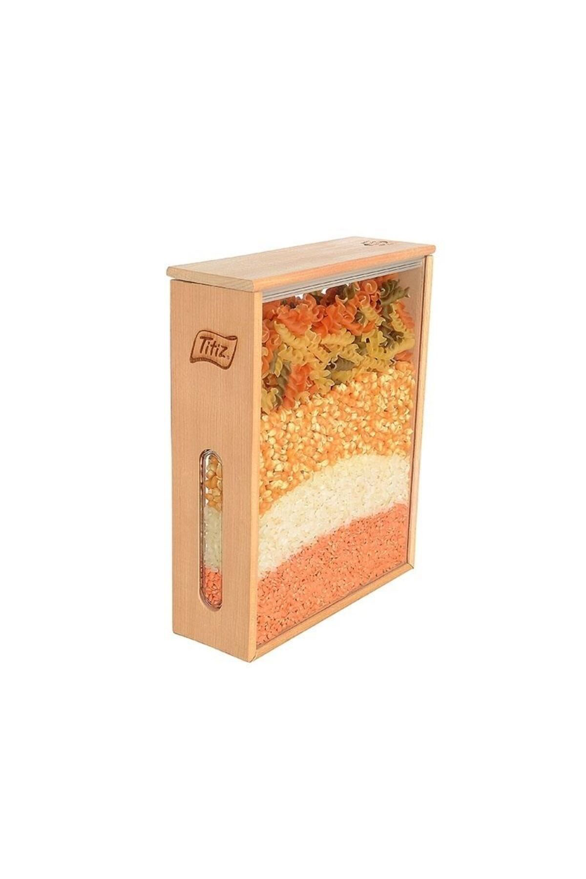 K&A Ahşap Saklama Kabi Woodbox Bakliyat Organizer 1.7 Lt