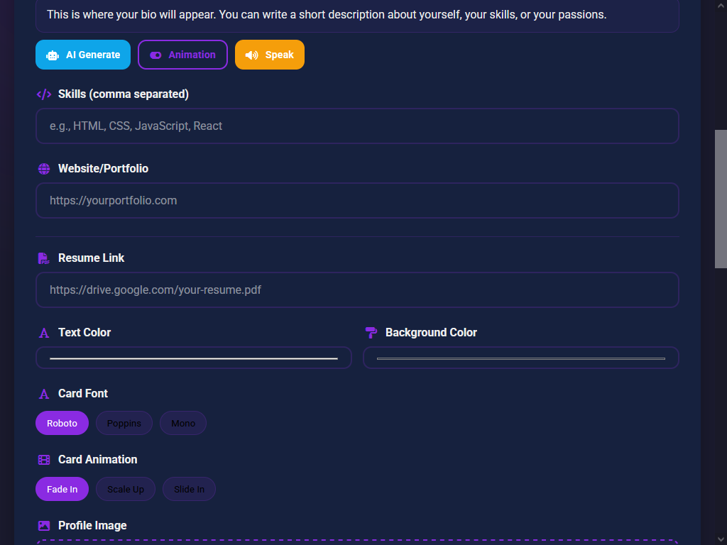 Harun Pehlivan Ai Profile Card Generator