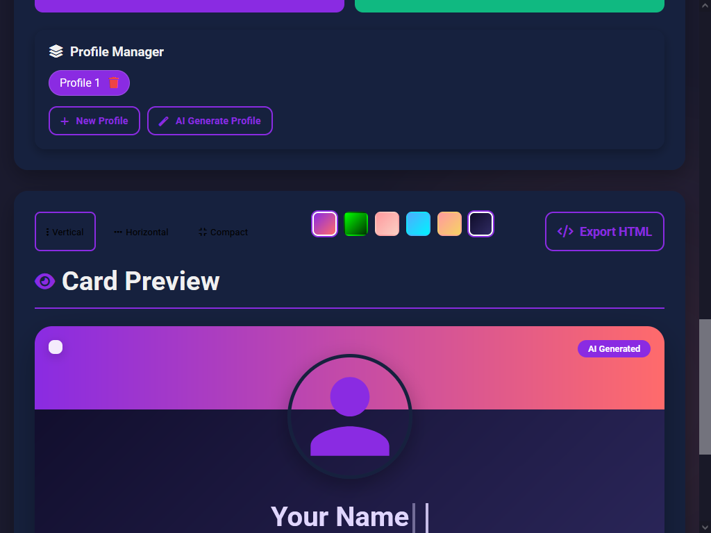 Harun Pehlivan Ai Profile Card Generator