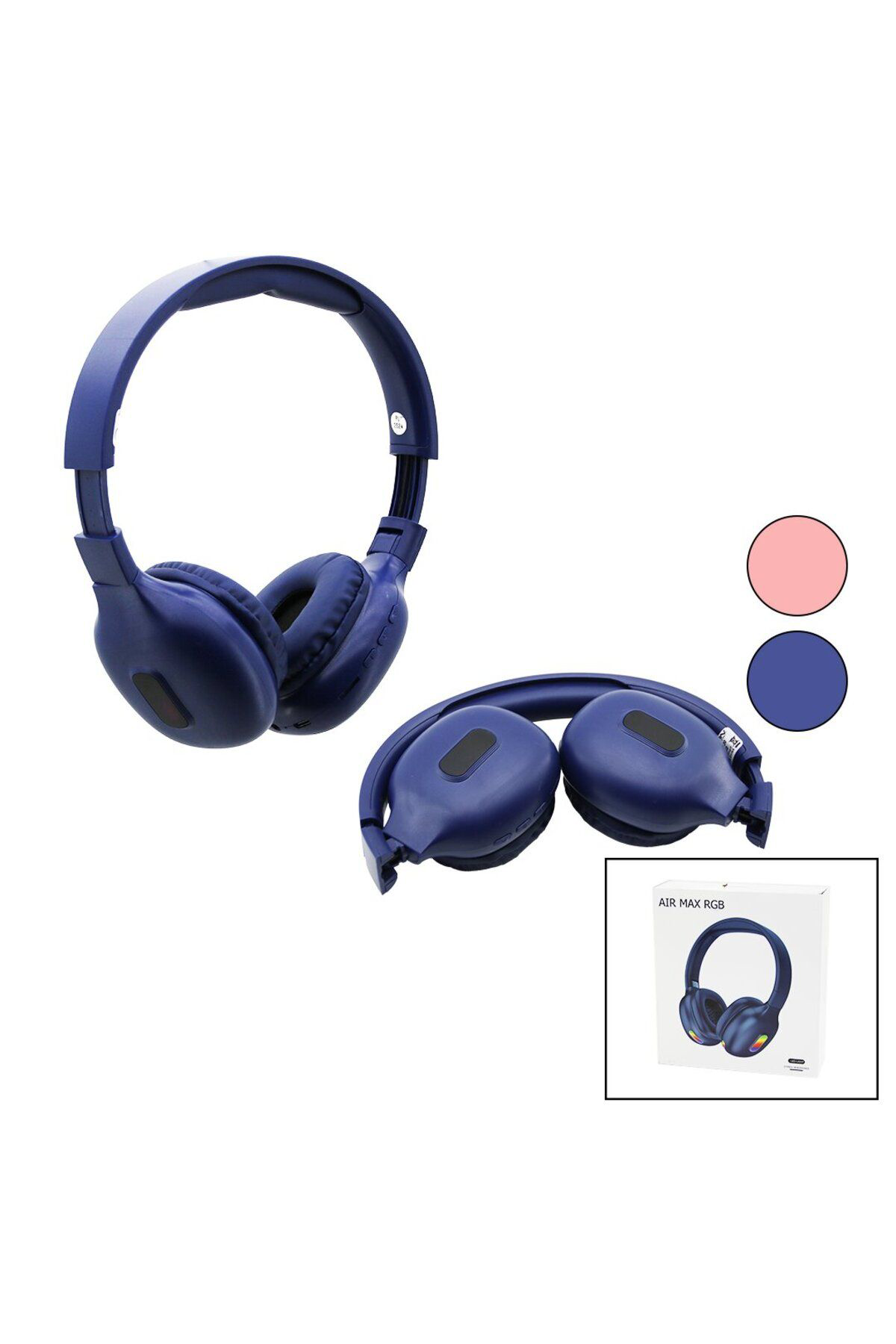 Ok Aksesuar Air Max Rgb Renkli İşikli Şarjli Bluetooth Kulak Üstü Kablosuz Ku