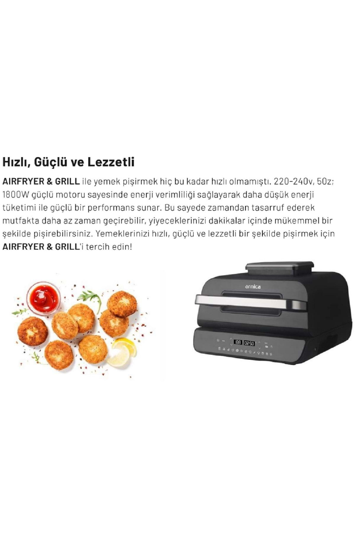 Arnica Airfryer & Grill İzgarali Sicak Hava Fritözü Gh22100