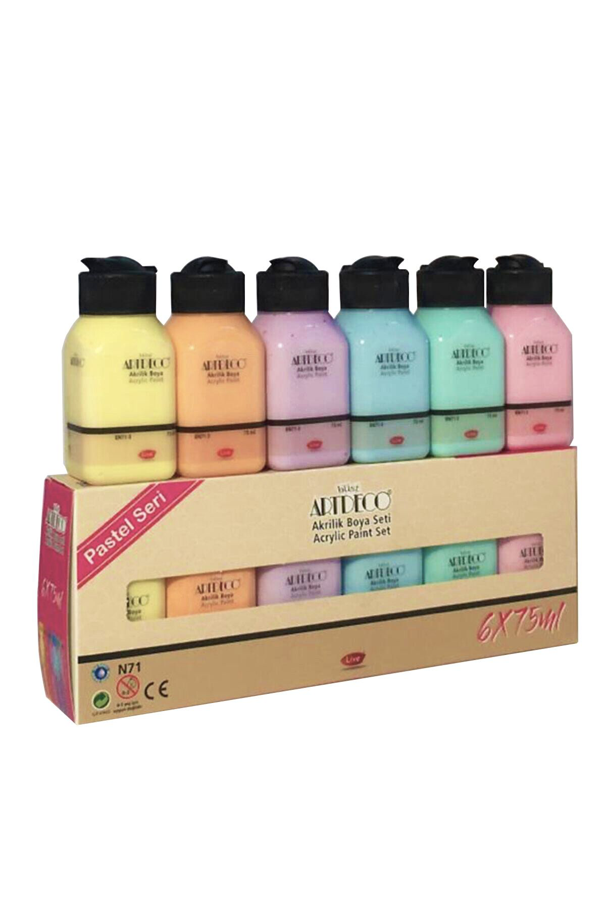 Artdeco Akrilik Boya 6X75ml Pastel Renkler Lv-Y-070İ-As2