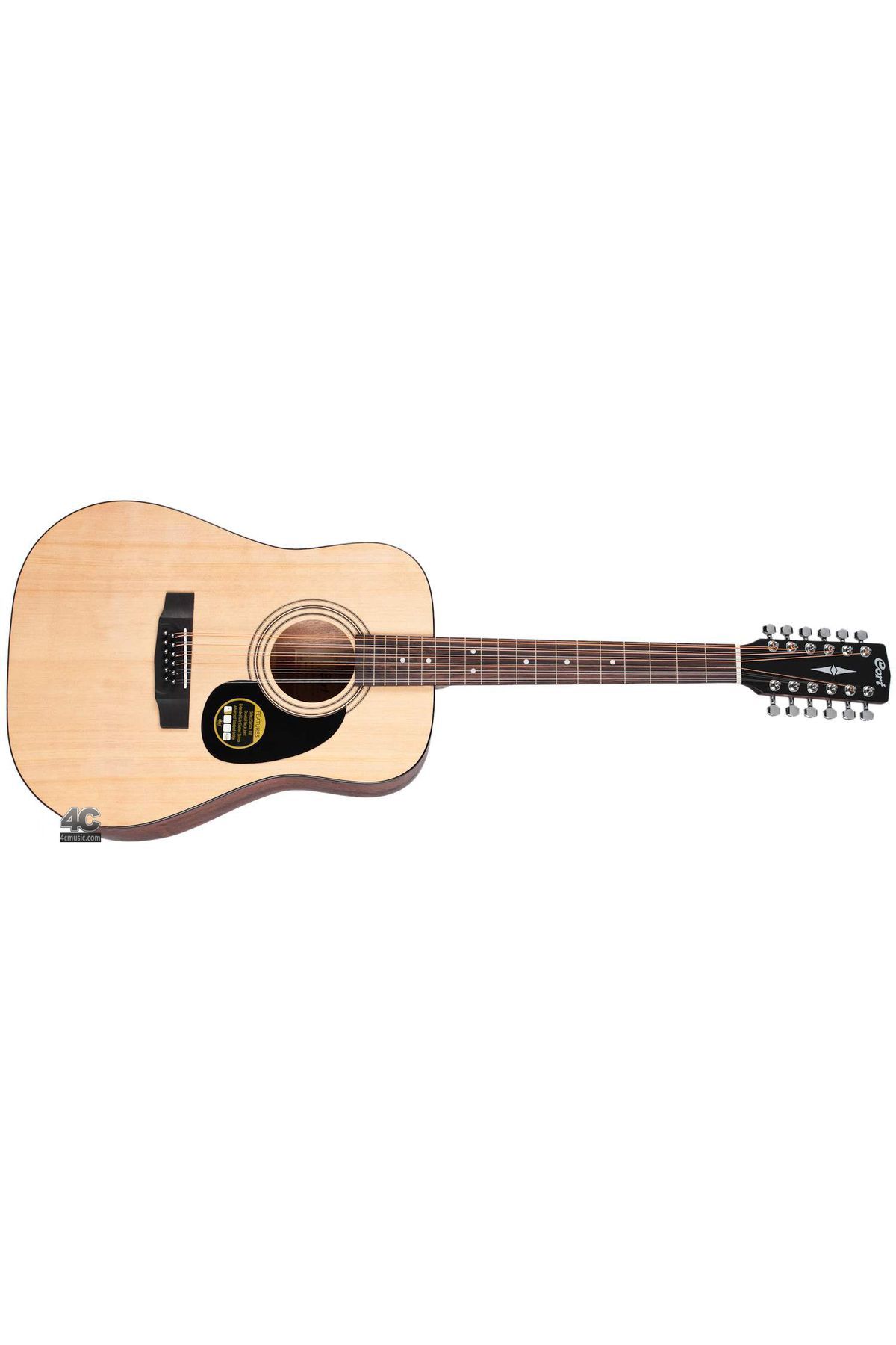 Cort Akustik Gitar, 12 Telli, Open Pore, Ladin Kapak,
