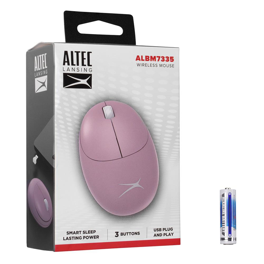Altec Lansing ALBM7335 Pembe 2.4GHz USB 1200DPI Alkalin Pilli Kab