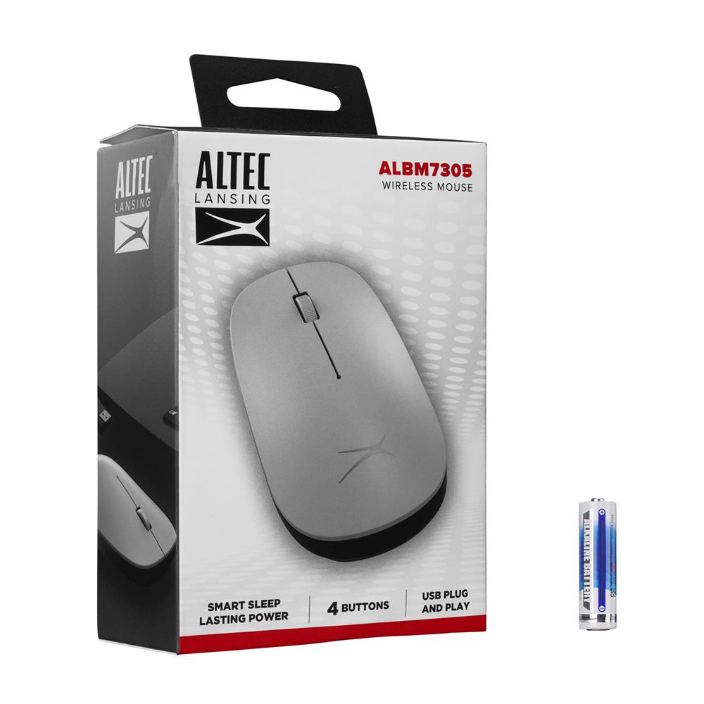 Altec Lansing ALBM7305 Gümüş 2.4GHz USB 1600DPI Alkalin Pilli Kab