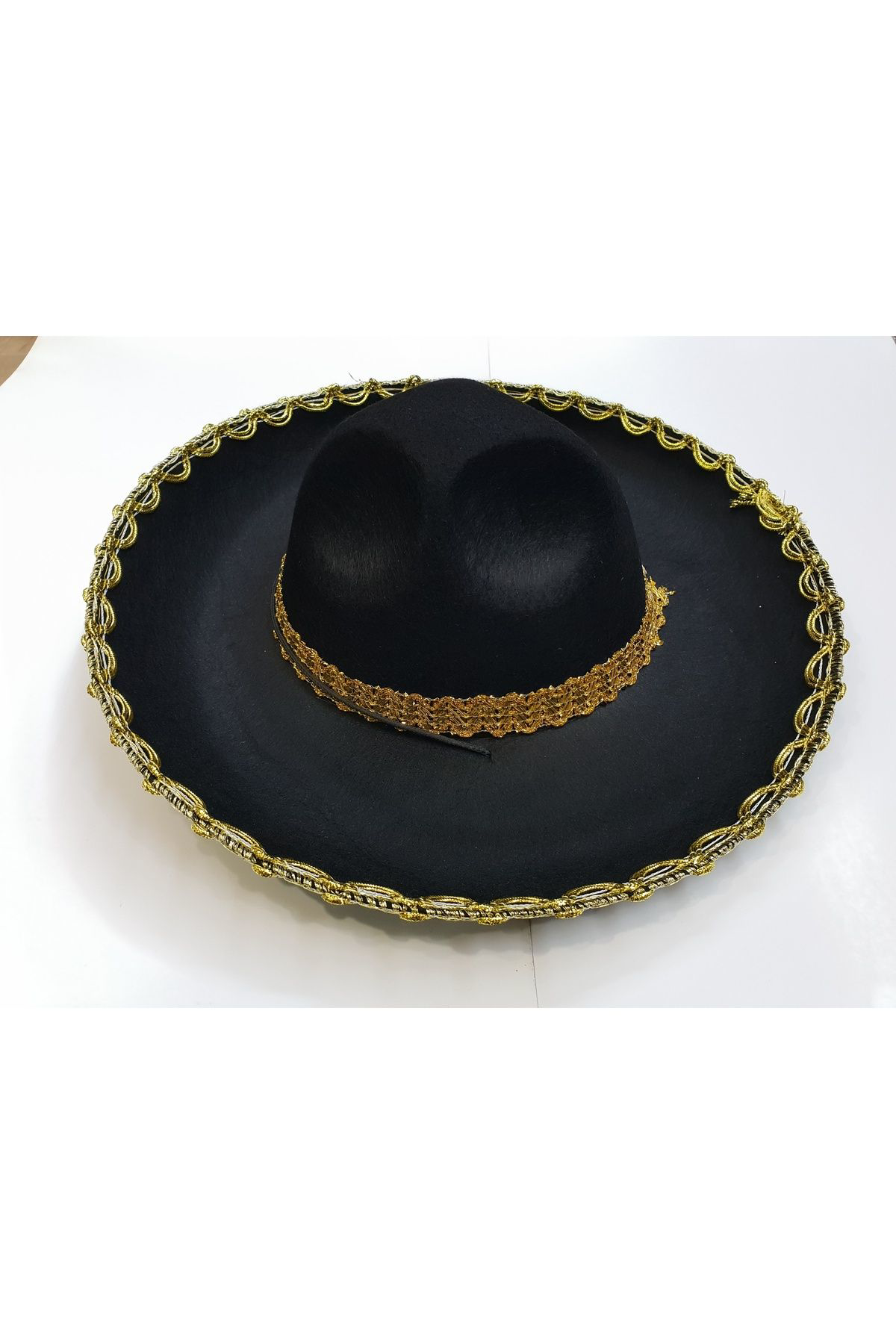 Ok Aksesuar Altin Renk Şeritli Meksika Mariachi Latin Şapkasi 55 Cm Çocuk  Go