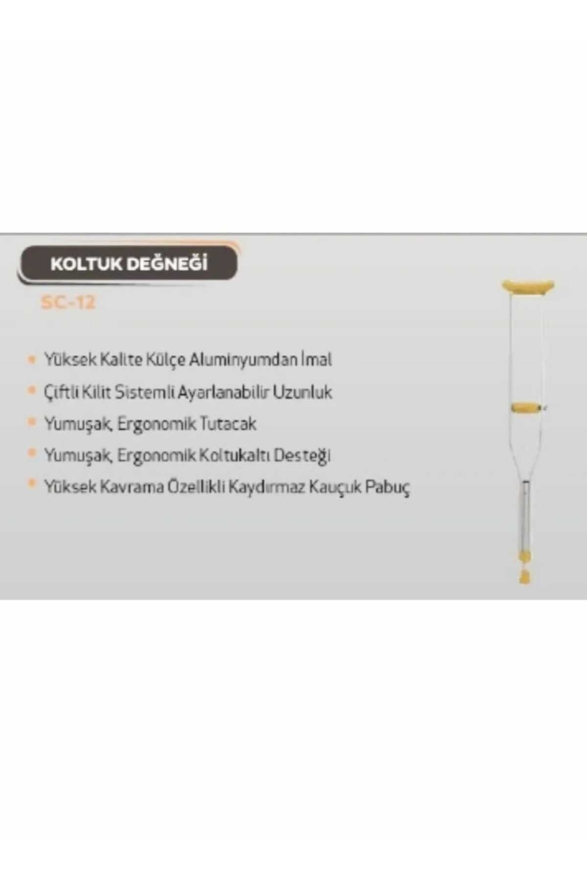 Medikal Alüminyum Koltuk Değneği - 1 Adet