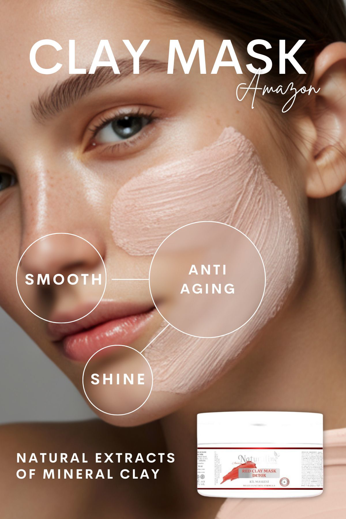 Naturaline Amazon Red Clay Mask Kirmizi Kil Maskesi 250Ml