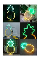 İhtiyaçavm Ananas Model Neon Led İşikli Masa Lambasi Dekoratif Aydinlatma Ge