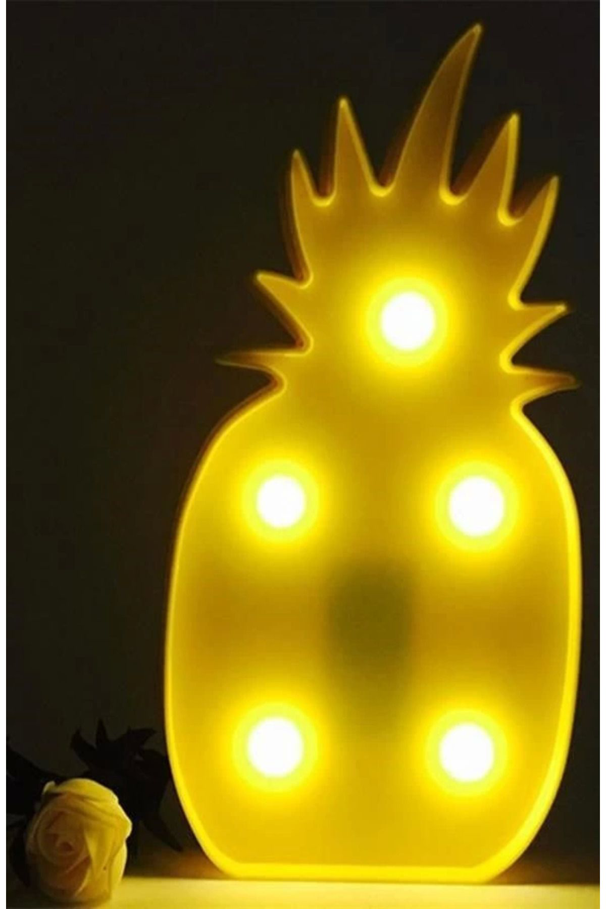 Yusuftex Ananas Şeklinde Ledli Dekoratif Eğlenceli Çocuk Gece Lambasi