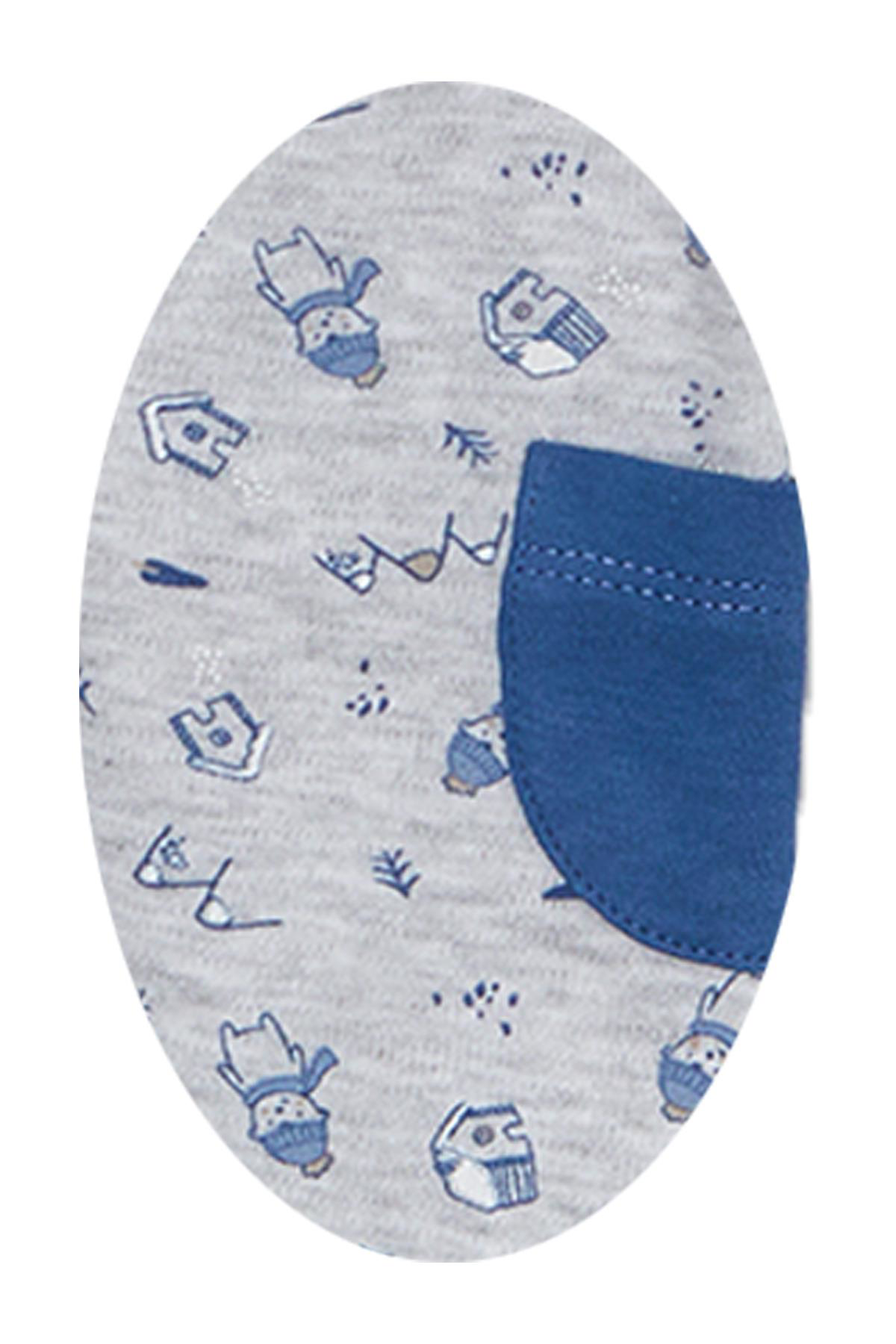 Andywawa  Erkek Bebek Gri Desenli Tulum Takimi Romper Set Ac22148r
