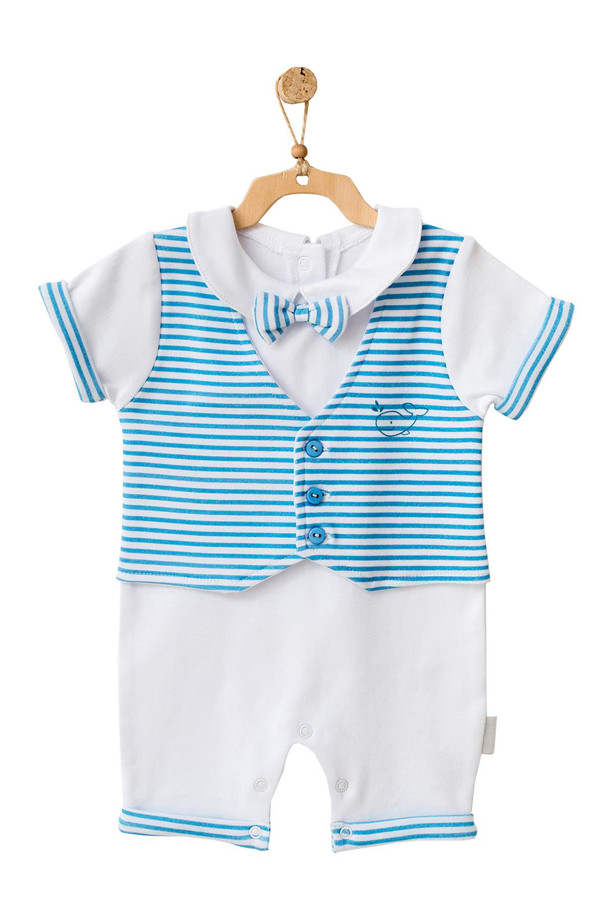 Andywawa  Erkek Bebek Balina Motifli Papyonlu Tulum Ac21547r