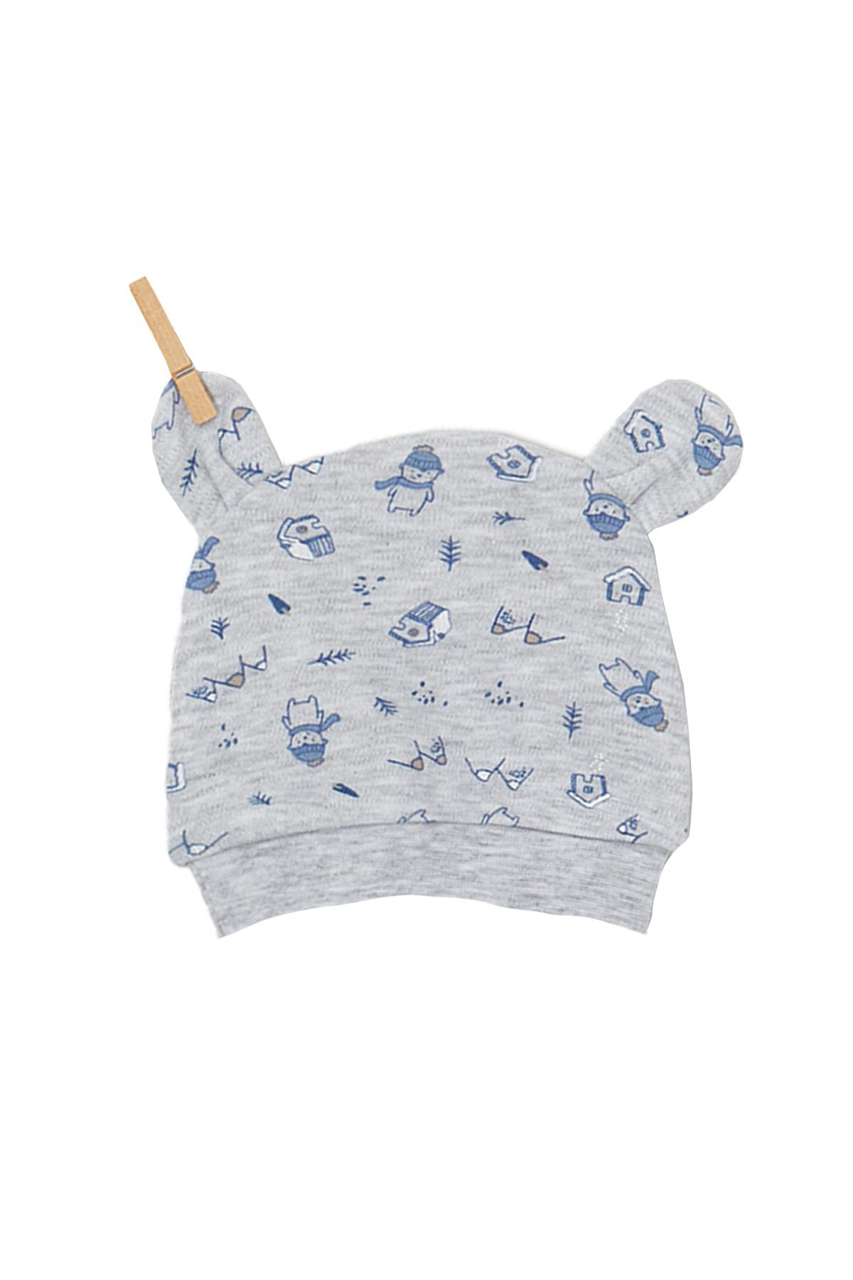 Andywawa  Erkek Bebek Gri Desenli Tulum Takimi Romper Set Ac22148r