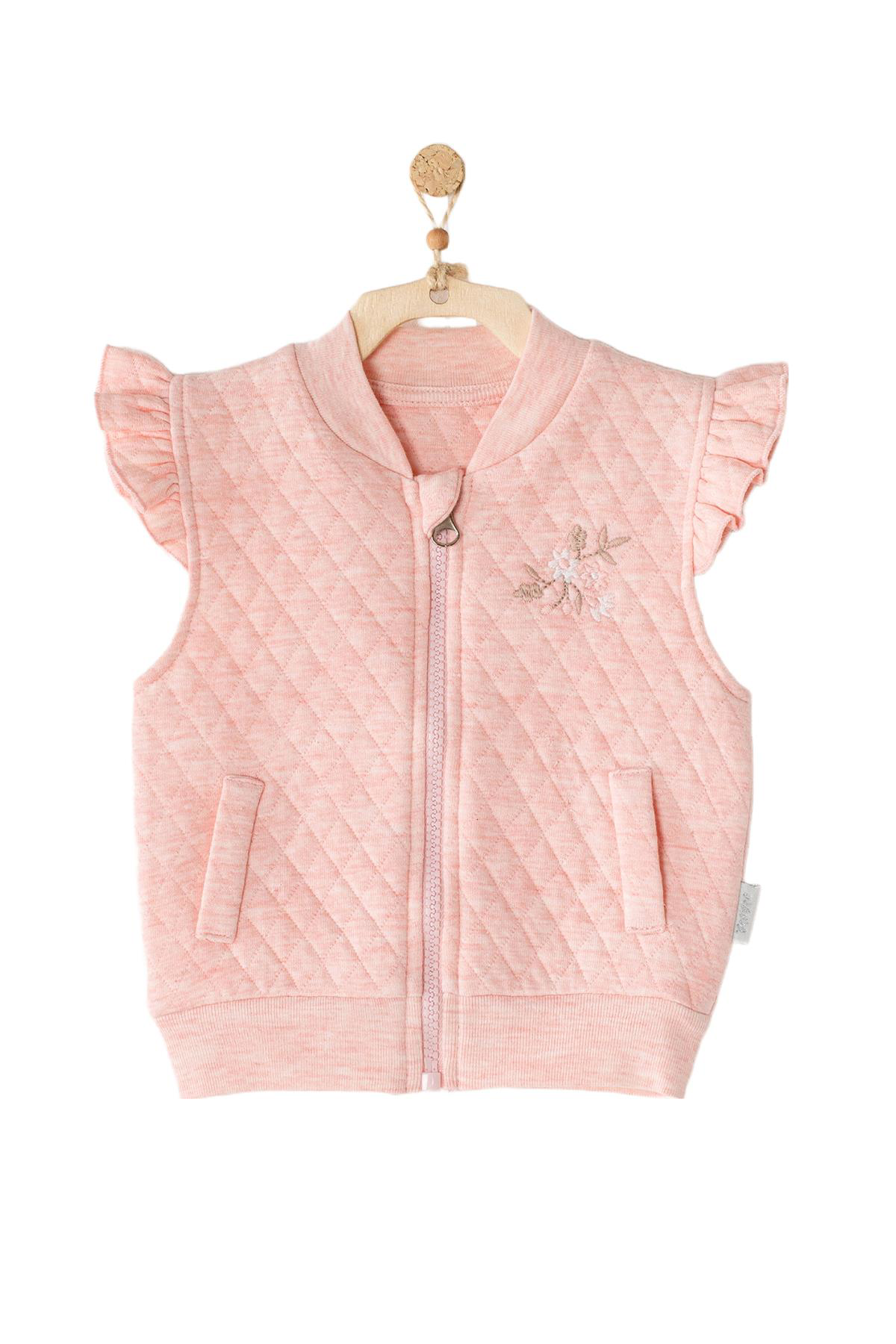 Andywawa  Kiz Bebek Omuz Detayli Pembe Yelek Ac23326
