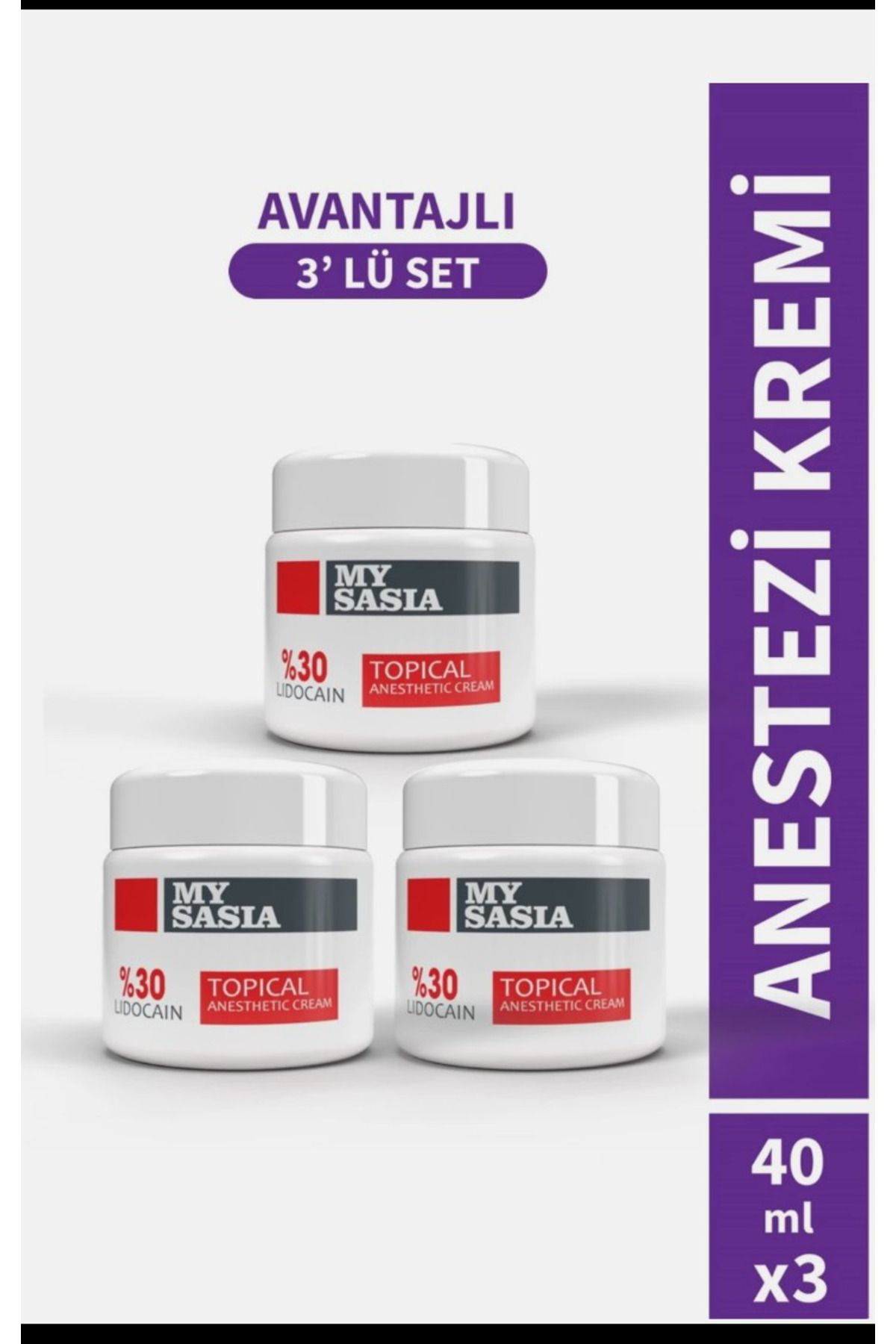 My Sasia Anestezi Kremi 40Ml 3 Adet Mikroblading Dövme Dolgu