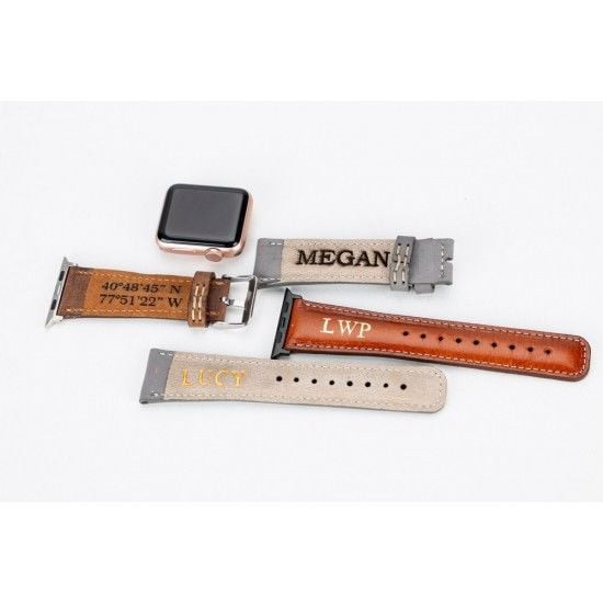 Apple Watch Uyumlu Deri Kordon 42-44-45mm RT ERC3 Bej