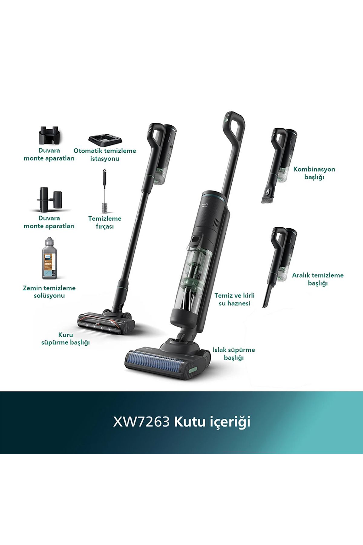 Philips Aqua Trio Kablosuz Dikey Süpürge Xw7263/11