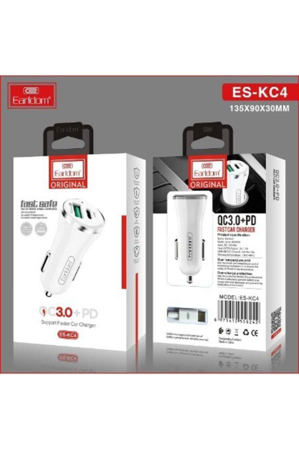 Junglee Araç Çakmaklik Şarj Başliği 2 Usb 12-24V 18W Qc3.0+Pd Hizli Şarj