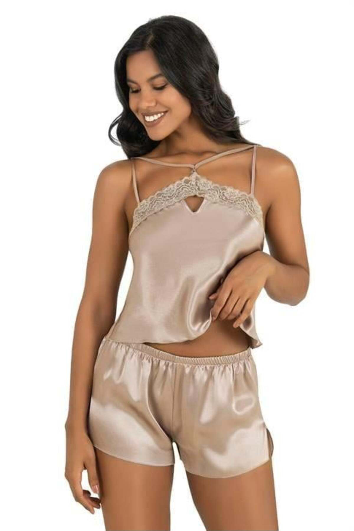 Aria's Closet Arias Closet Taş Saten Şort Takimi Ozn-22720