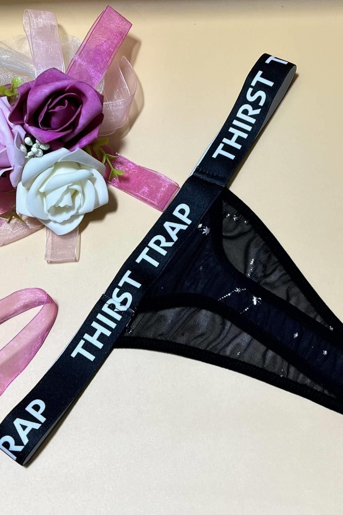Aria's Closet Arias Closet Yazili String Tanga Ozn-23764