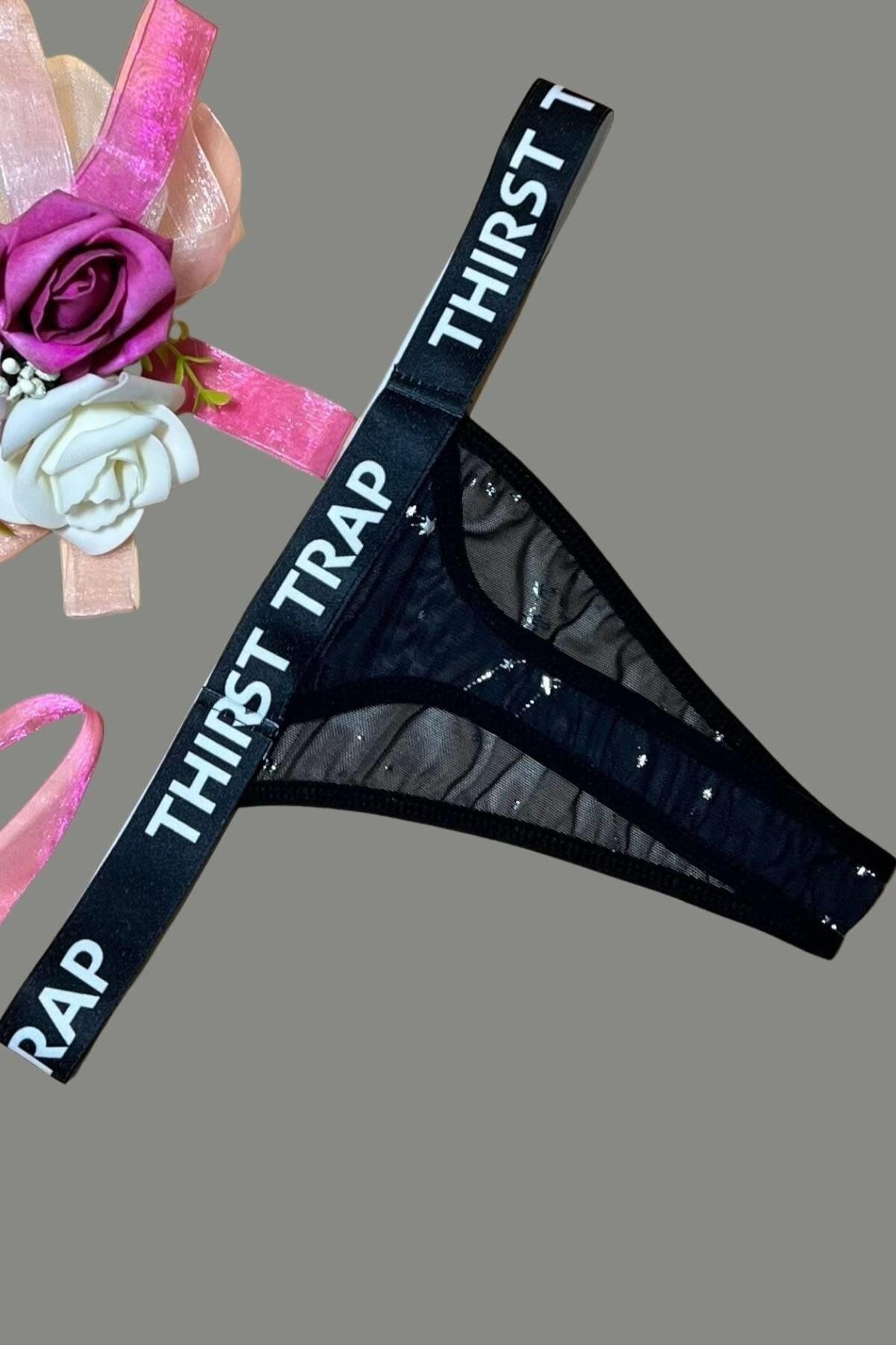 Aria's Closet Arias Closet Yazili String Tanga Ozn-23764