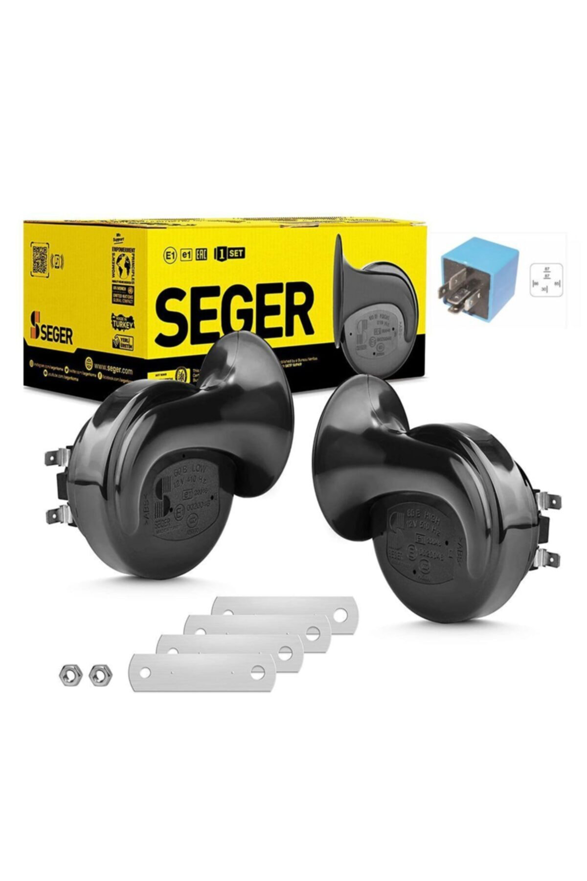 Seger Arsvision 12V Dadat Korna Takimi Salyangoz Tip Çift Fişli + Titre