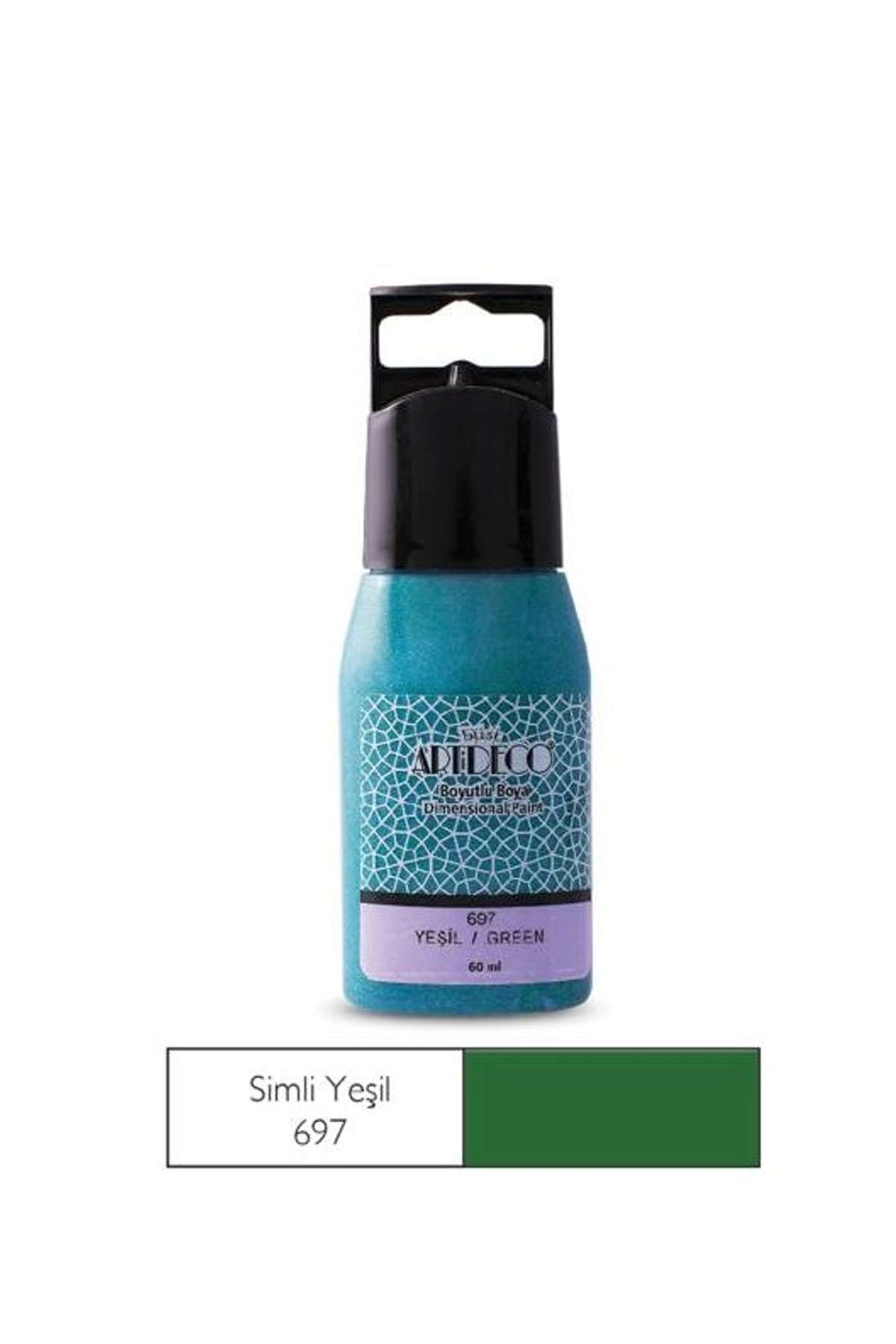 Just Cheap Store Artdeco Boyutlu Boya 697 Yeşil Simli 60Ml