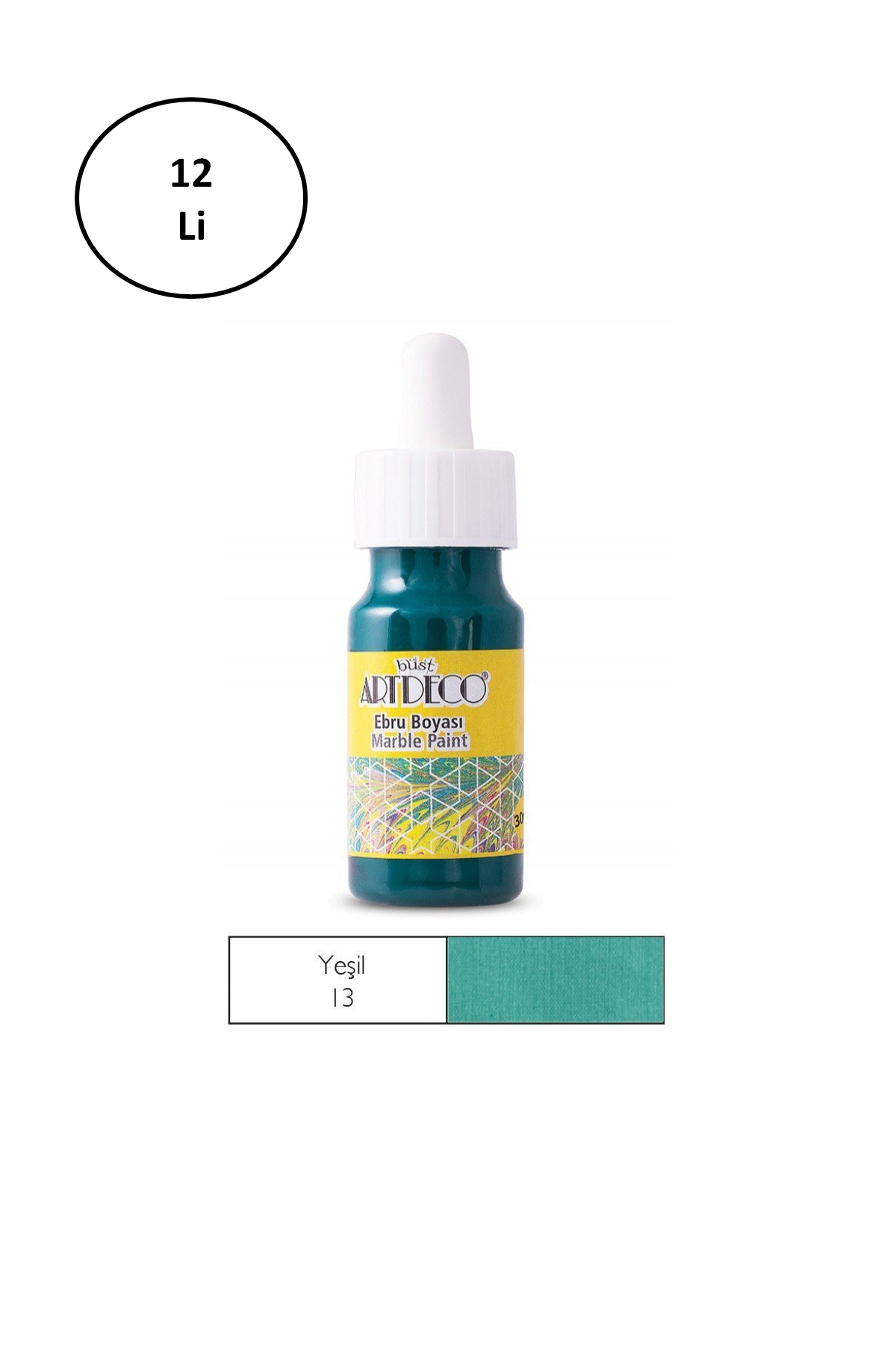 Just Cheap Store Artdeco Hazir Ebru Boyasi 30Ml 12'Li Yeşil