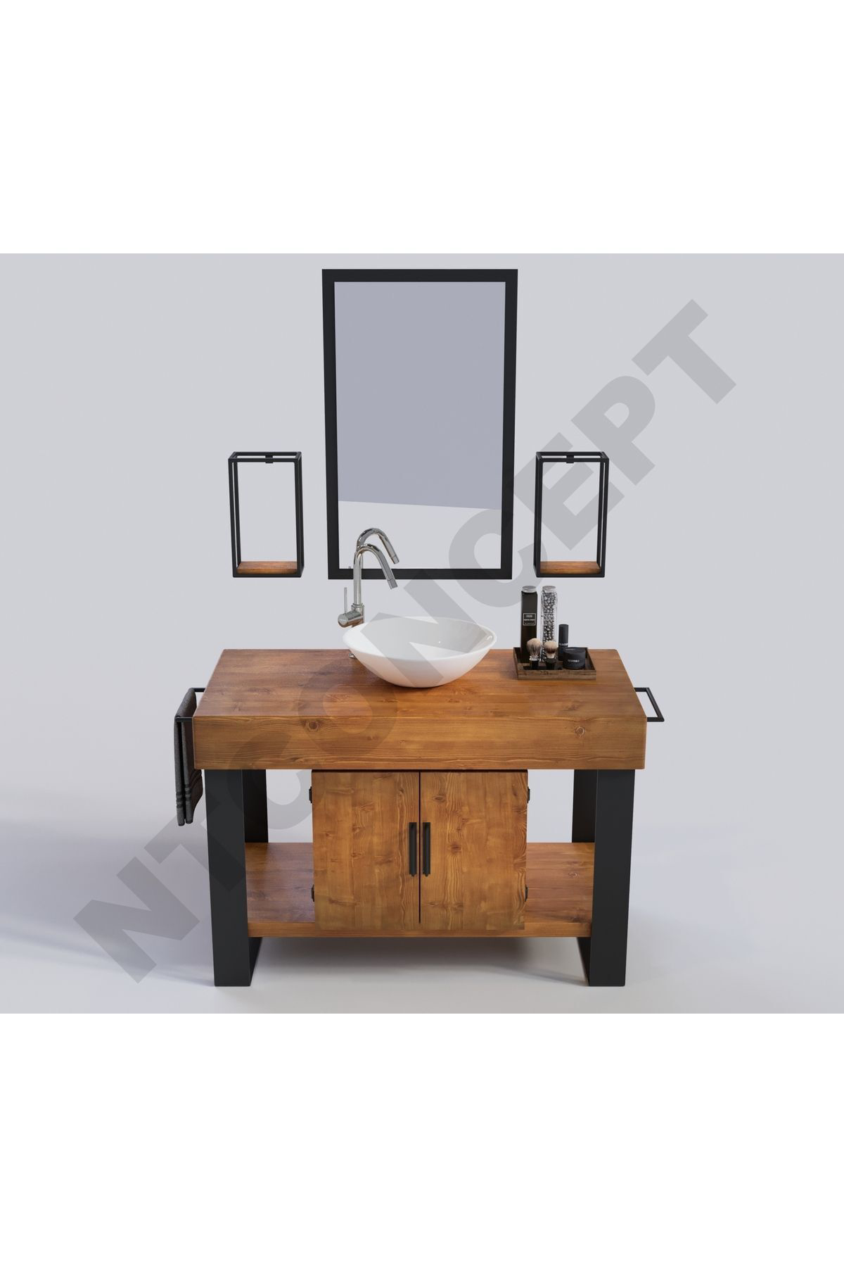 Nt Concept Arwen Doğal Ahşap Hilton 3'Lü Set(130Cm'lik)
