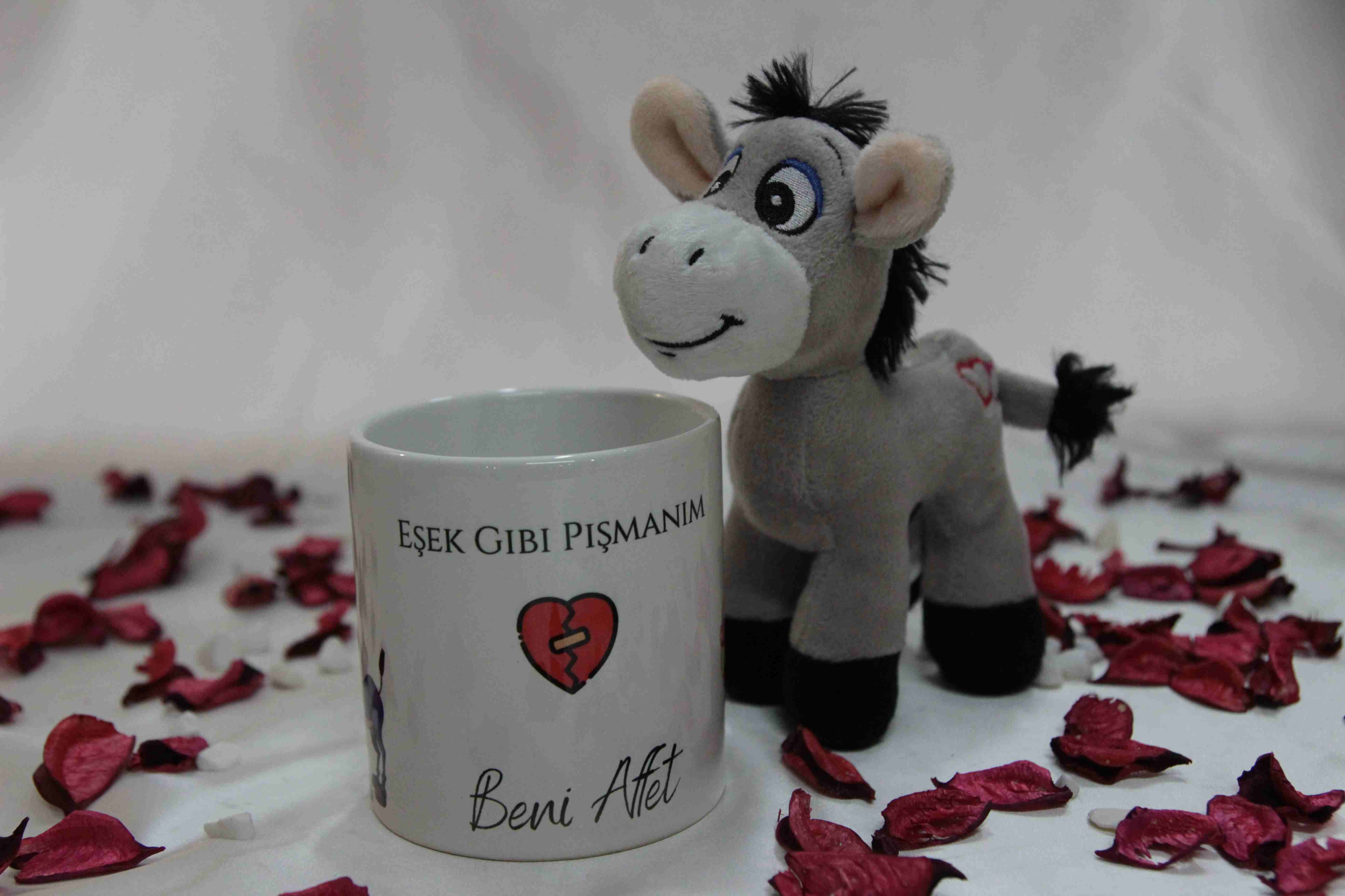 Home Aşk Ölçer Peluş Eşek Buzlu Termos Beni Affet Kupa Özür Dileme Hediyesi
