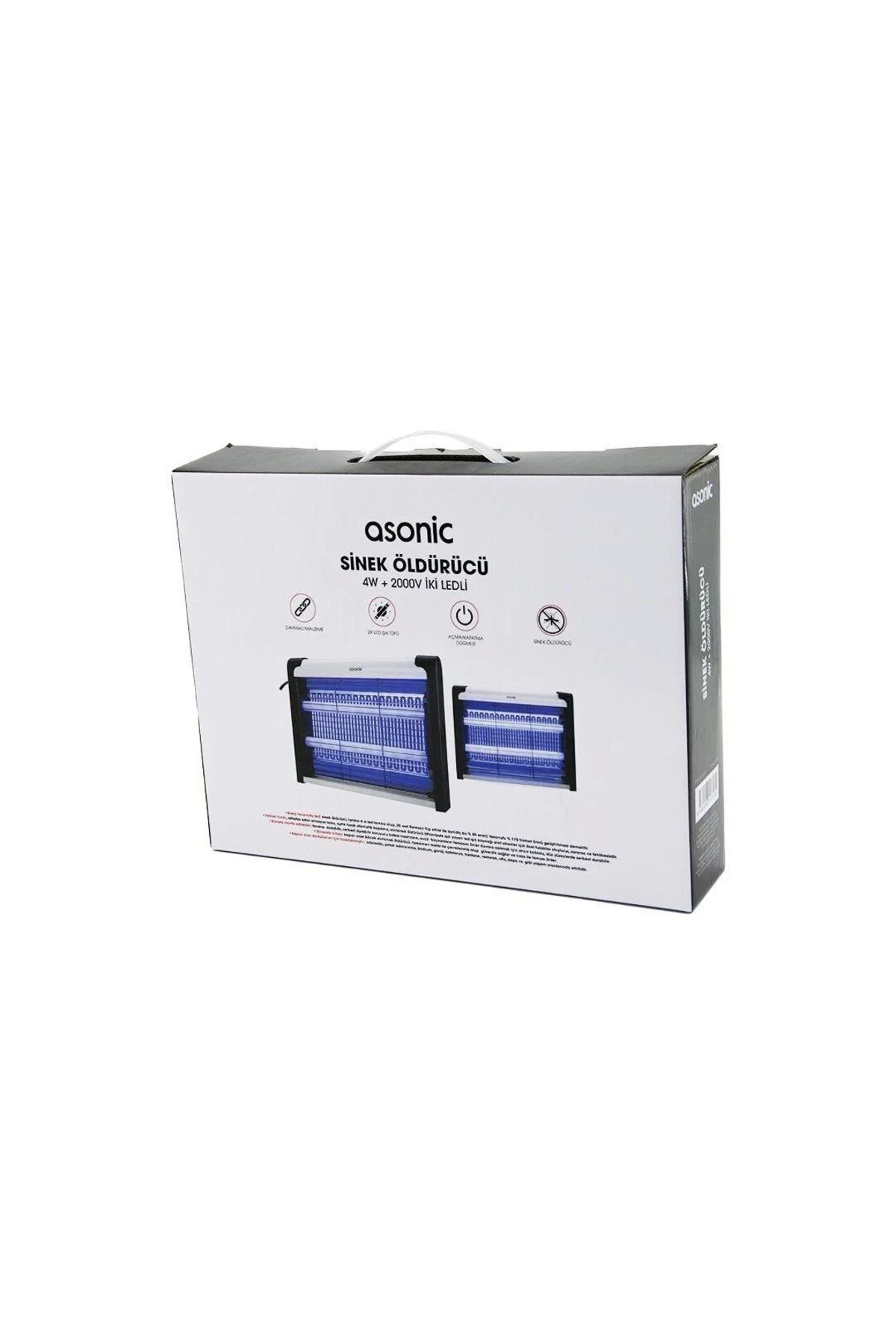 Yusuftex Asonic Siyah 4 Watt + 2000 Volt İki Ledli Sinek Öldürücü As-A28 (
