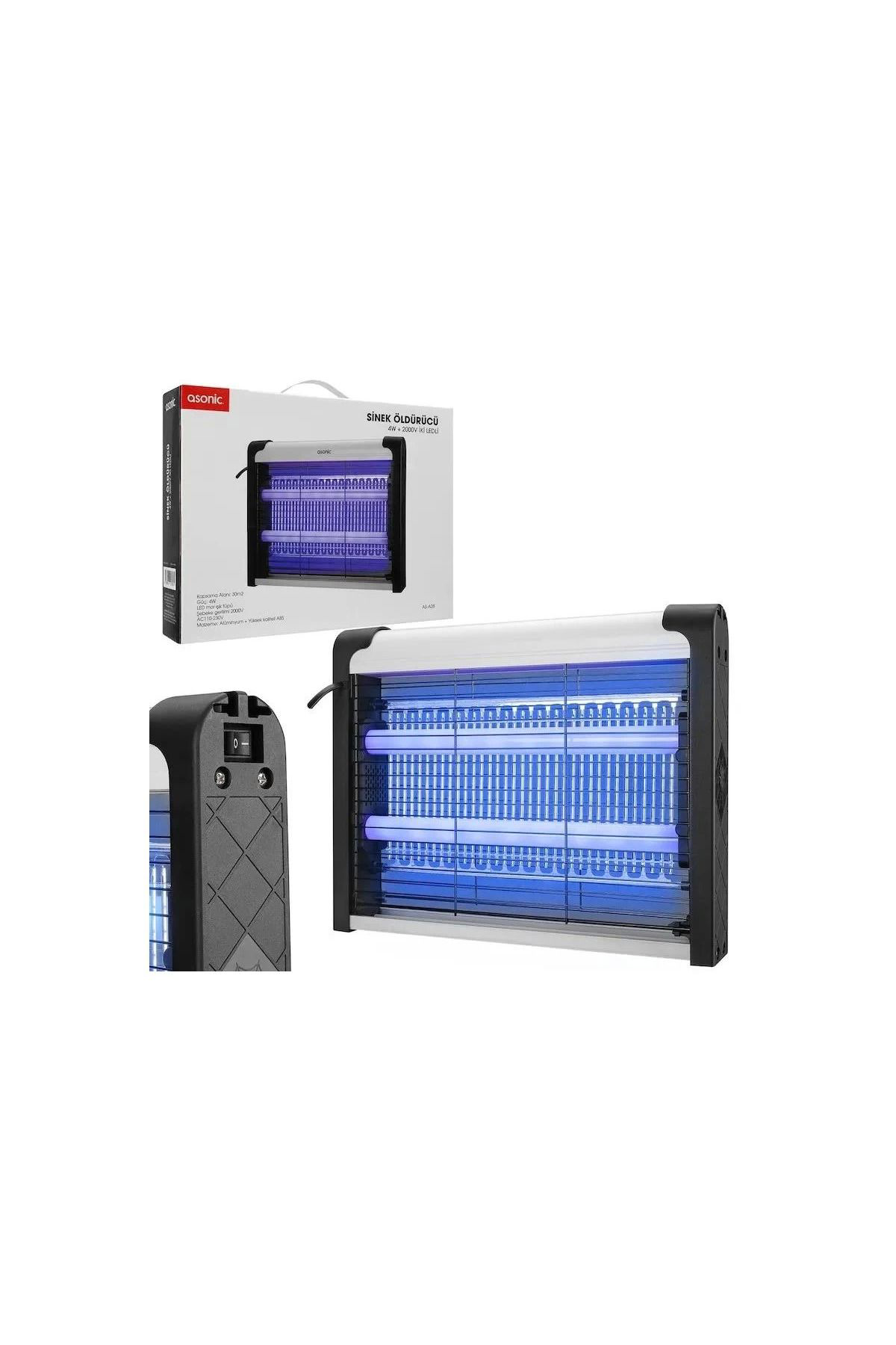 Yusuftex Asonic Siyah 4 Watt + 2000 Volt İki Ledli Sinek Öldürücü As-A28 (