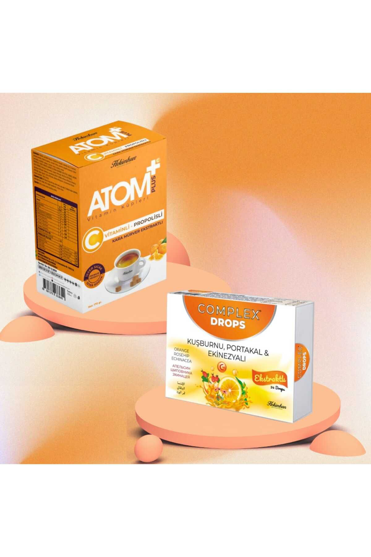Complex Atom Vitamin Küpleri C Vitaminli Propolisli Karamürver Ekstrakli 