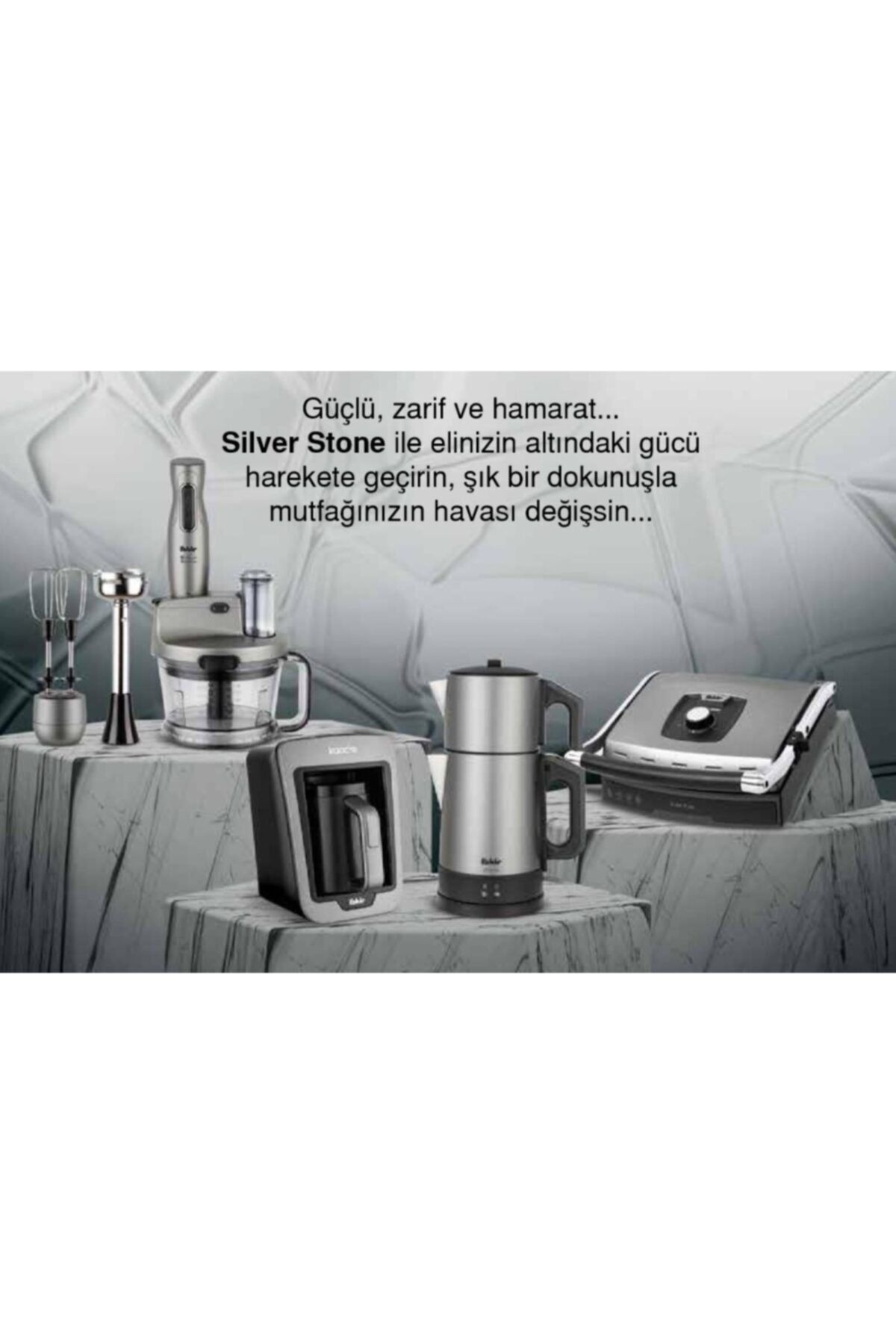 Fakir Avantaj Paket Silver Stone Serisi (Tost Makinesi/Çayci/Blenderset
