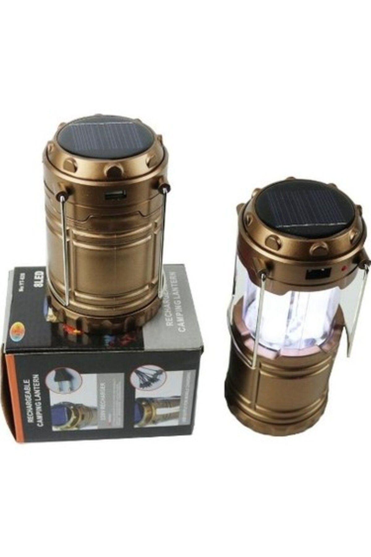 Ok Aksesuar Avci Feneri Kamp Lambasi Şarjli Usb Girişi Solar Go50606419410