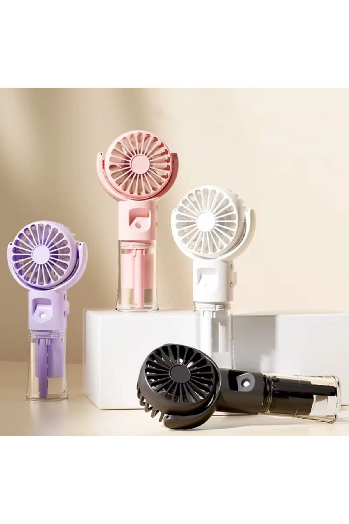 Rosepremium Avuç İçi Taşinabilir Su Spreyli Şarjli Mini Vantilatör El Fani F4