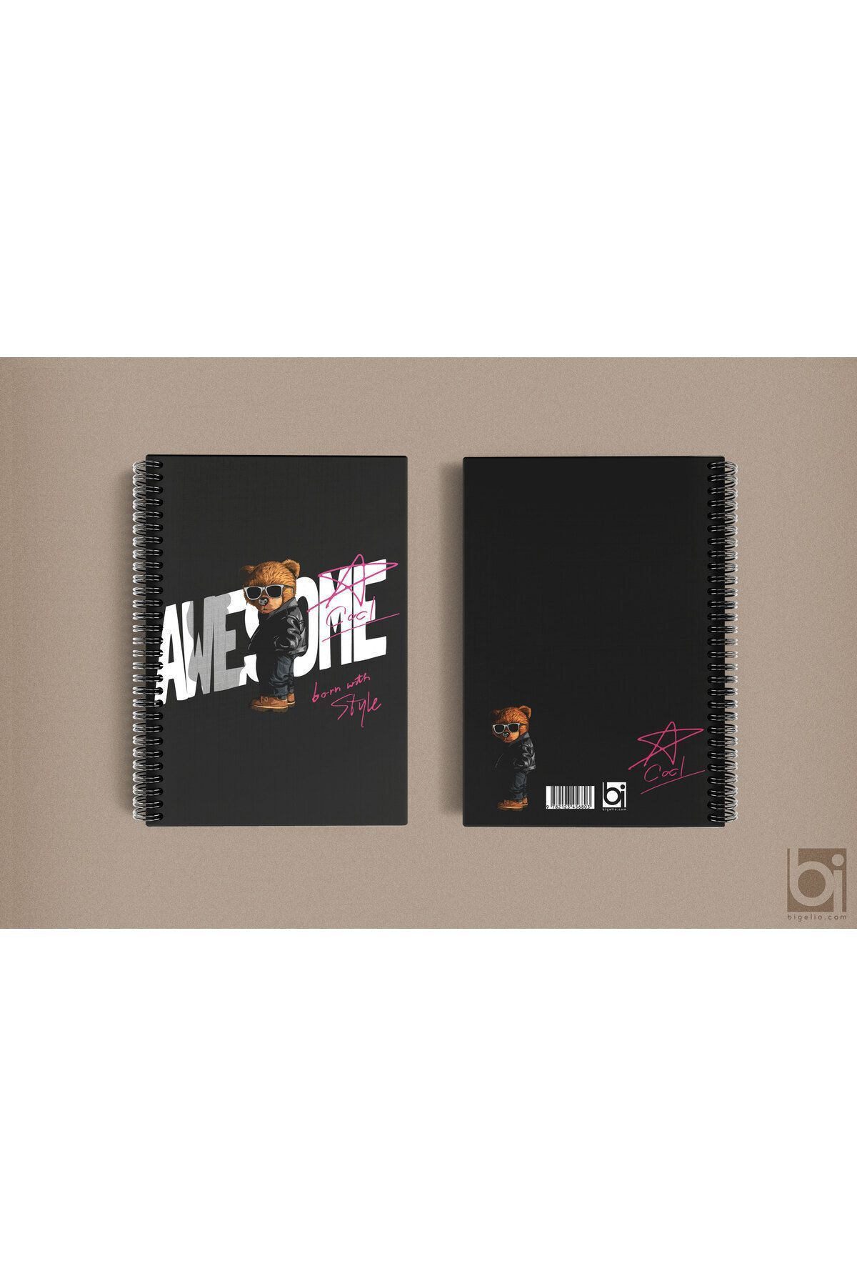 Bigelio Awesome Style Ayicik A5 Çizgisiz Spiralli Defter 