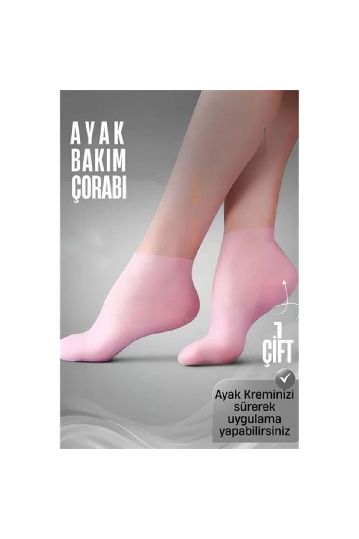 Ladesmedya Ayak Bakim Çorabi Silikon Ayak Krem Uygulama Koruyucu Çorap