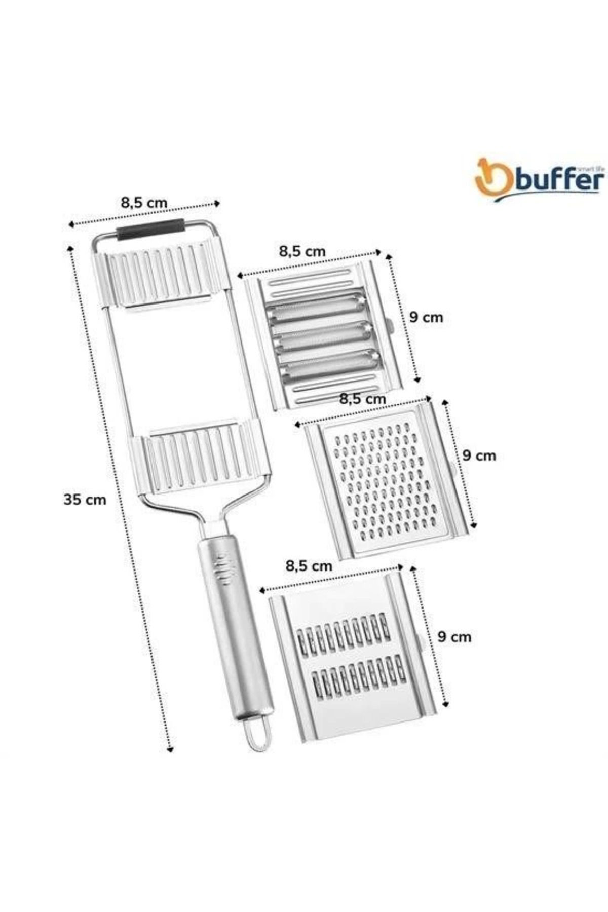Yusuftex Ayarlanabilir 3 Farkli Başlikli Tutmali Sebze Dilimleyici Peynir